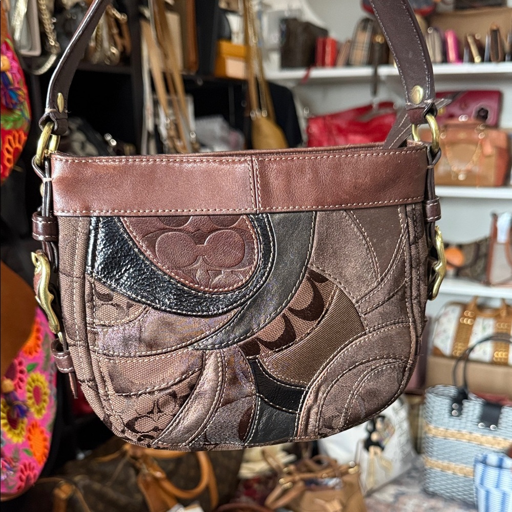 Coach Zoe Mini Multicolor Patchwork Shoulder Bag - image 4